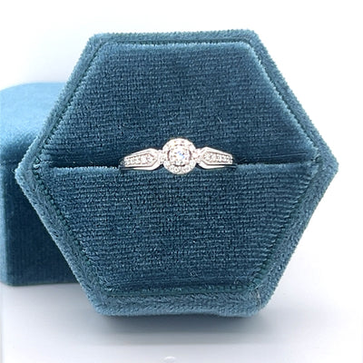14K White Gold 1/4 Carat Total Weight Diamond Bridal Engagement Ring
