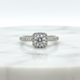 14K White Gold .77 Carat Total Weight, 1/2CT Center, Diamond Engagement Ring part of our WJS Custom Set Collection