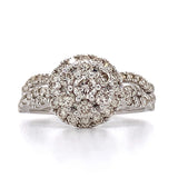 10K White Gold 1 Carat Total Weight Diamond Bridal Engagement Ring Set