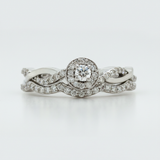 10K White Gold .40 Carat Total Weight Diamond Bridal Engagement Ring Set