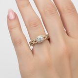 14K Yellow Gold .59 Carat Total Weight Brilliant Round Diamond Engagement Ring Set WJS Custom Set Collection