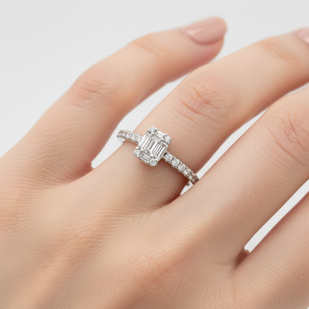 14K White Gold 0.46 Carat Total Weight Bridal Engagement Ring