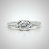 "Nova" 14K White Gold 1.02 Carat Total Weight Mined Diamond, .84CT Brilliant Round G, SI2 Center Diamond and .18 (2) Side Diamonds Bridal Engagement Ring WJS Custom Set Collection