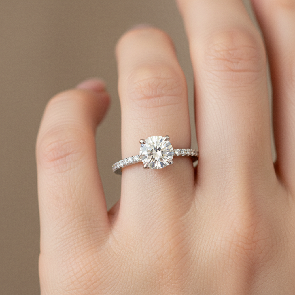 14K White Gold 1.33CTW Diamond Engagement Ring
