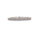 14K White Gold 1/5 Carat Total Weight Diamond Wedding Anniversary Stackable Band Ring