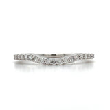 14K White Gold 1/5 Carat Total Weight (17) Diamond Contour Curved Wedding Band Ring
