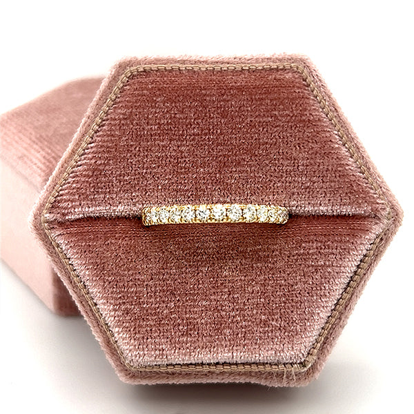 14K Yellow Gold 0.23 Carat Total Weight Diamond Bridal Wedding Anniversary Stackable Band Ring