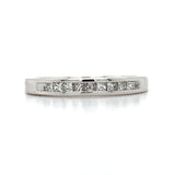 14K White Gold 0.25 Carat Total Weight Princess Cut Diamond Wedding Anniversary Band
