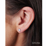 14K Yellow Gold JK I1-I2  3/4 Carat Total Weight Diamond Stud Earrings