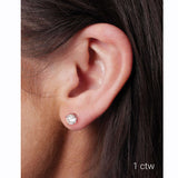 14K White Gold JK, I1-I2 1.00 Carat Diamond Stud Earrings