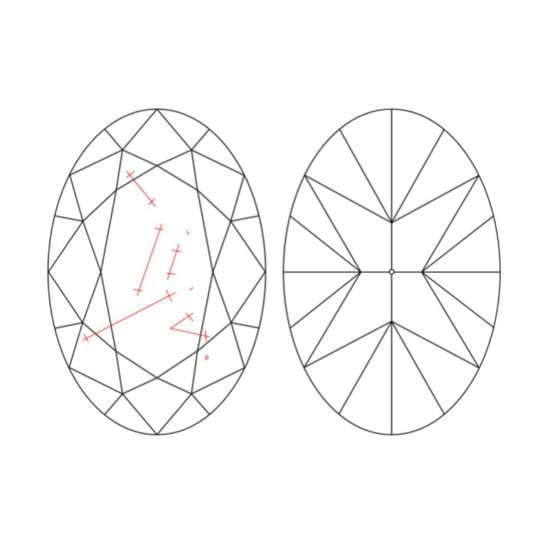 1.03ct Oval E SI2 Fireworks Cut Diamond GIA Certified #7548856762