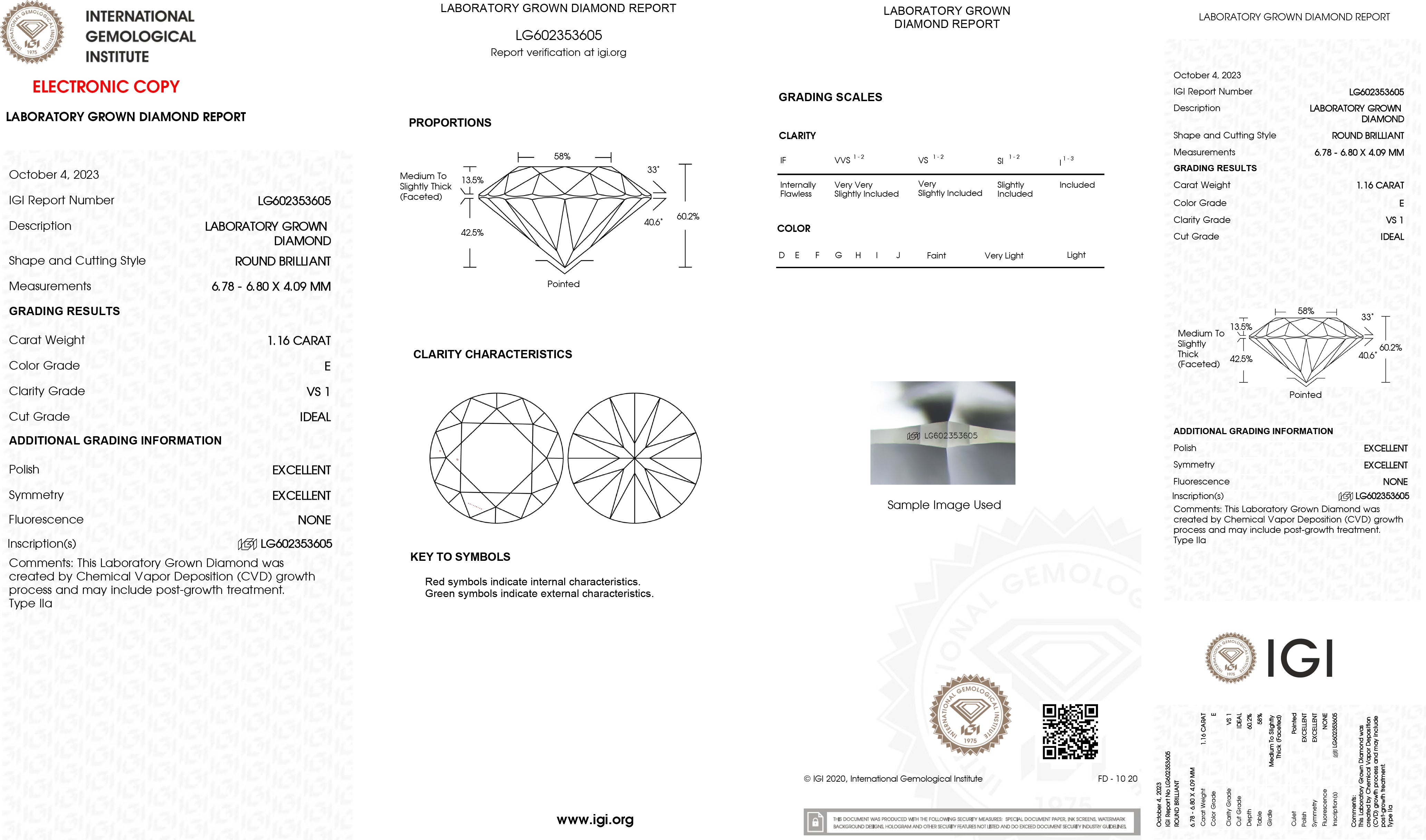 2.58CT Lab Grown Brilliant Round Diamond E Color, VS1 Clarity IGI Certified #LG630456256
