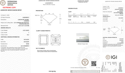 2.00CT Lab Grown Radiant Cut Diamond F Color, VS2 Clarity, IGI#605389810