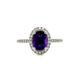 14KW 1.35CT Amethyst and 0.30 Carat Total Weight Diamond Ring