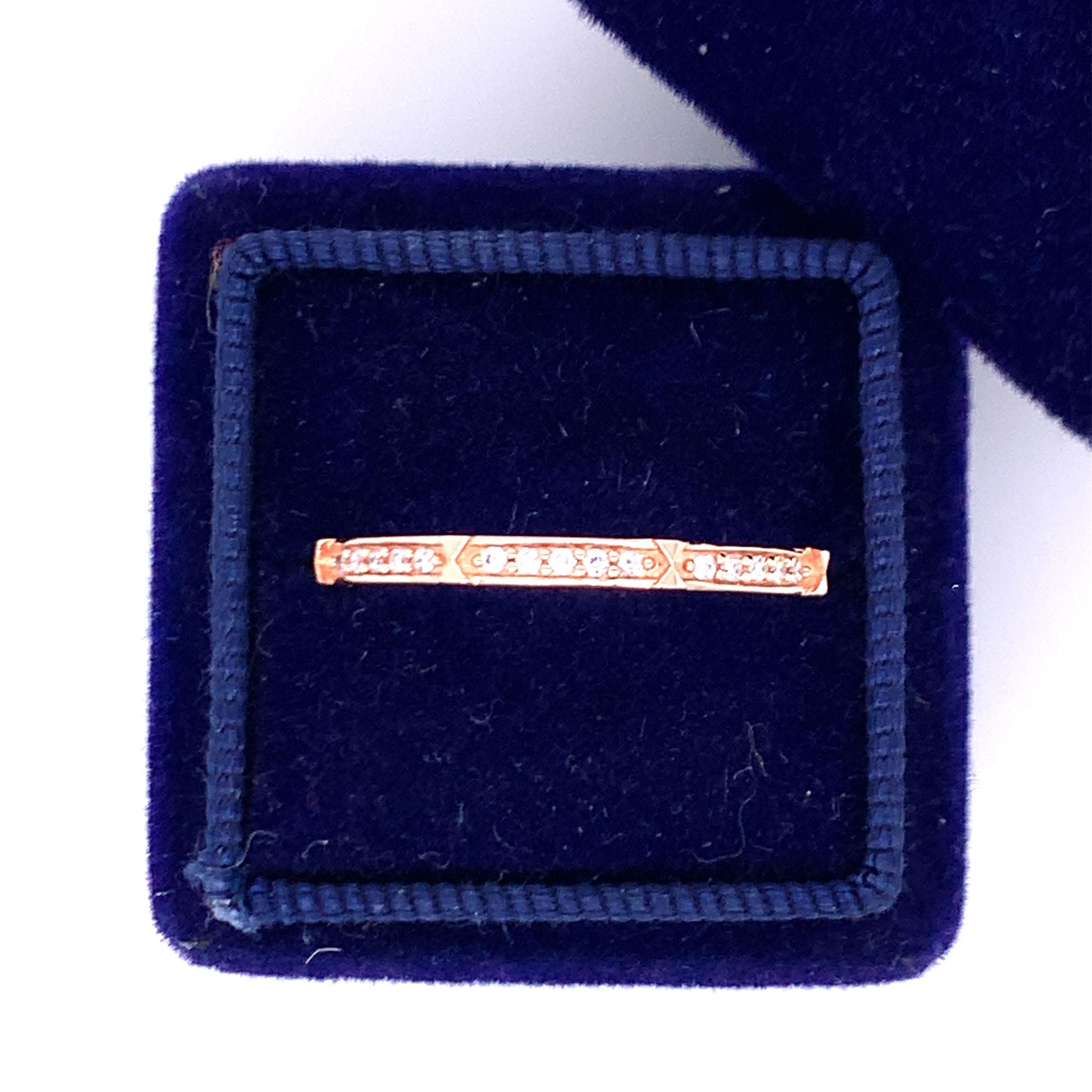14K Rose Gold .13  Carat Total Weight Diamond Stackable Band
