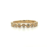 10K Yellow Gold .07 Carat Total Weight Diamond Wedding/Anniversary/Stackable Band