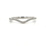 "Kent" 10K White Gold Curved 0.05 Carat Total Weight Diamond Band