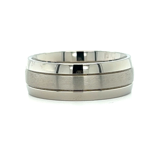Men’s 8mm Titanium Bright and Brushed Wedding Band Size 11