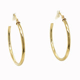 10K Yellow Gold Tubular Hoop Earrings – 2mm x 30mm