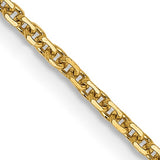 14K Yellow Gold 1.45mm Solid Diamond-Cut Cable Chain 18"