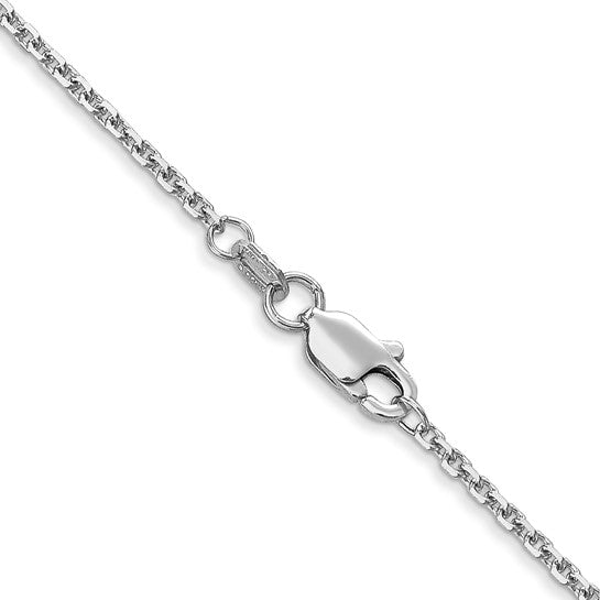 14K White Gold 1.45mm Diamond-Cut Cable Chain 18"
