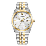Citizen Men's Eco-Drive Corso Two-Tone Watch with White Dial