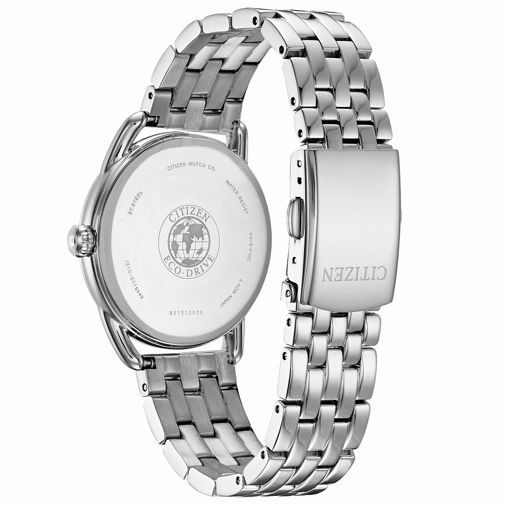 "Kylene" Ladies Eco-Drive Stainless Steel Case and Bracelet Mineral Crystal Pink Dial