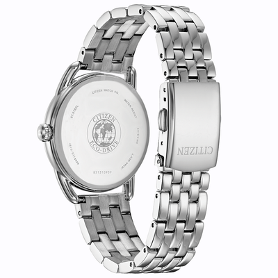 "Kylene" Ladies Eco-Drive Stainless Steel Case and Bracelet Mineral Crystal Pink Dial
