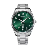 Mrn's Citizen Quartz Green Dial Stainless Steel Watch
