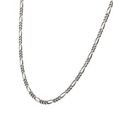 Men's Sterling Silver Black Rhodium Plated 5.5mm x 22-Inch Brushed Satin Finish Figaro Chain 22"