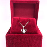 Sterling Silver April Birthstone Heart Pendant Necklace – 15" Chain, Little Girl Jewelry