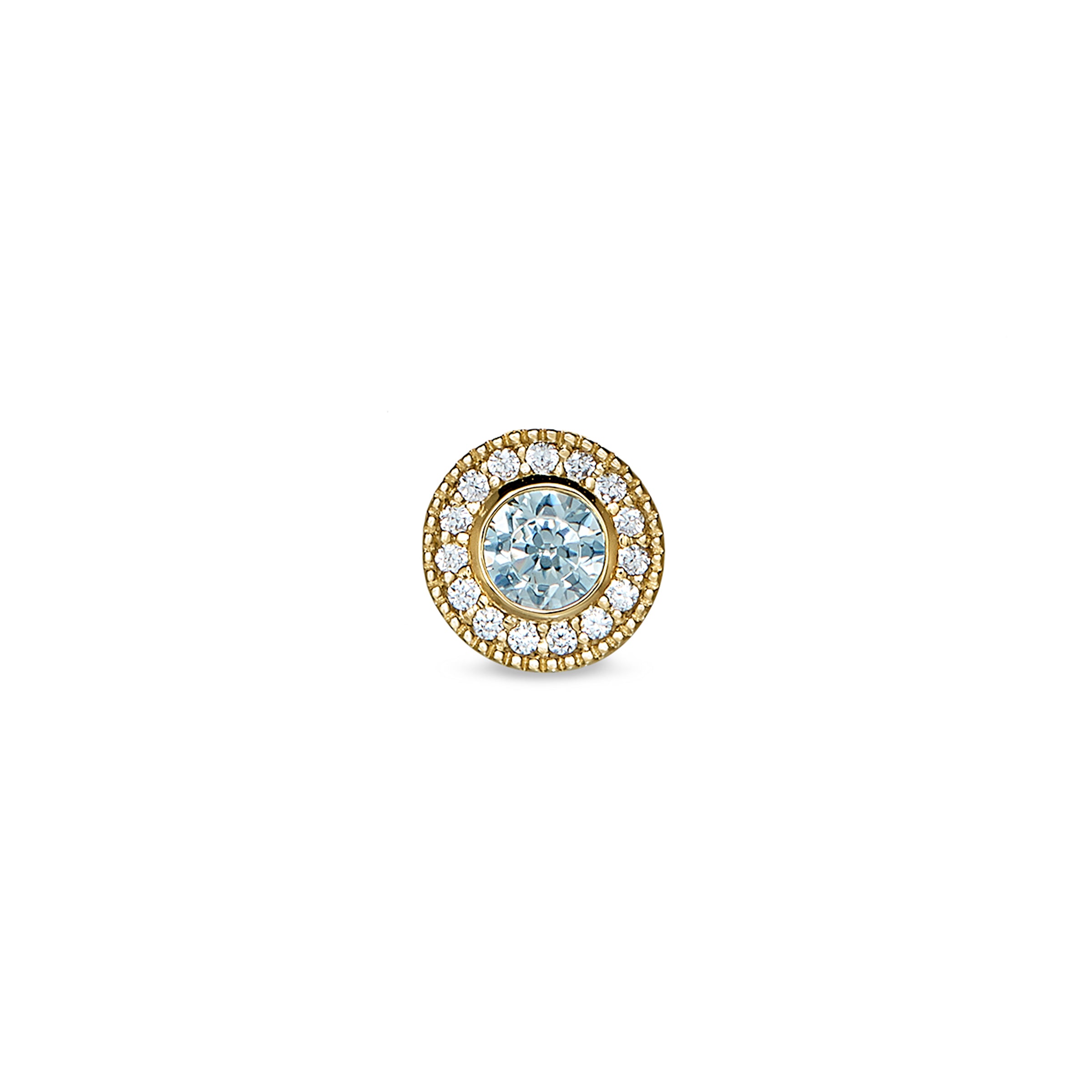 Kelly Waters Gold Veremil Silver Pendant Charm Featuring a Simulated March Birthstone