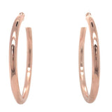 Sterling Silver Rose Gold Polished 1.5mm Hoop Earrings
