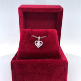 Sterling Silver October Birthstone Heart Pendant Necklace 15,"  Little Girl Jewelry