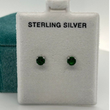 Sterling Silver 4mm Round May Birthstone Earrings