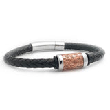 Men's Hammered Copper Leather Bracelet
