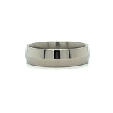 Men's 6mm Titanium Polished Beveled Edge Band Size 9.5