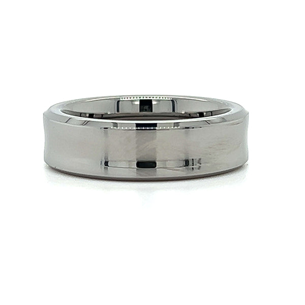 Men's Tungsten Concave 7mm Wedding Band Size 10