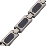 Men’s Matte Stainless Steel Blue Sand Inlay Bracelet – 8.25–8.75"