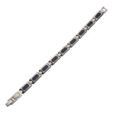 Men’s Matte Stainless Steel Blue Sand Inlay Bracelet – 8.25–8.75"