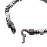Men's 6mm Black and Rose Hematite Bead Bracelet 8.5"