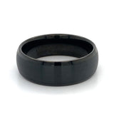 Domed Black Plated 8mm Tungsten Band with Polished Beveled Edge Size 10.5