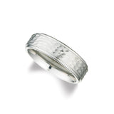 Men's 7mm Flat Hammered Cobalt Band with Polished Drop Edge Size 10