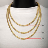 Men's 18K Gold IP Titanium 7.4mm X 20 in Curb Chain Necklace