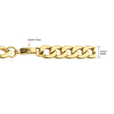 Men's 18K Gold IP Titanium 7.4mm X 20 in Curb Chain Necklace