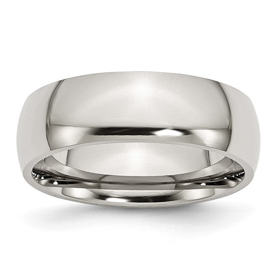 Stainless Steel 7mm Wedding Band Size 7
