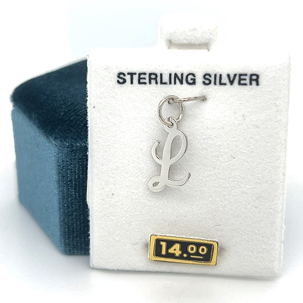 Silver Small Script "L" Charm