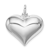 Silver Rhodium Plated Puffed Heart Charm