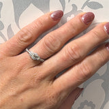 14K White Gold 1/2 Carat Total Weight Diamond Bridal/Engagement/Wedding/Anniversary 3-Stone Halo Ring