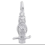 Sterling Silver Long Eared Owl Charm